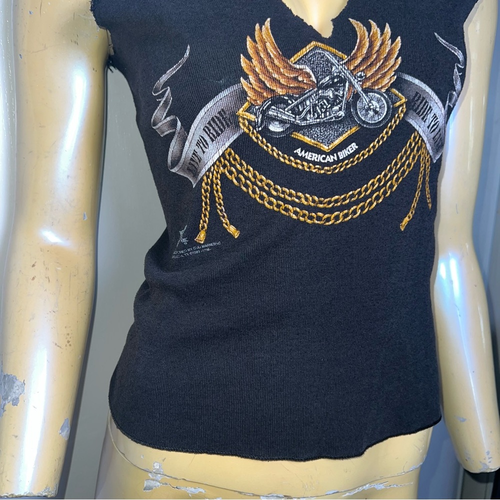 Live To Ride Distressed Cropped Tank Top - Picture 16 of 16